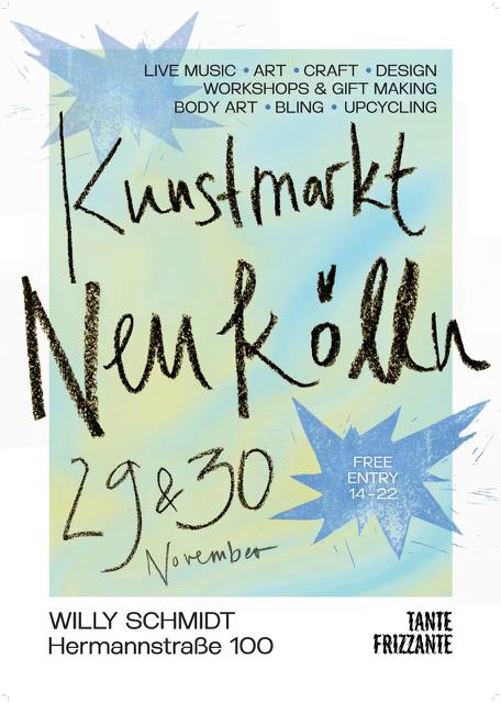 <p>Kunstmarkt Neukölln in der Hermannstraße 100. Mit Live Music, Art, Design, Workshops und mehr. Eintritt frei.</p>